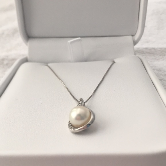 Pearl necklace 14k white gold - Picture 7 of 8